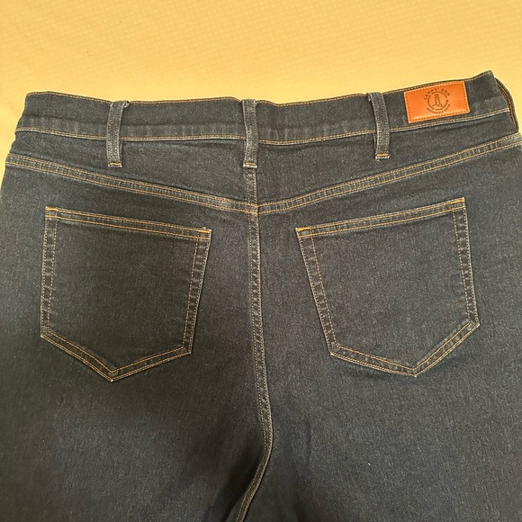 Lands' End Women's High Rise Wide Leg Dark Blue Jeans Size 18W - Picture 12 of 14